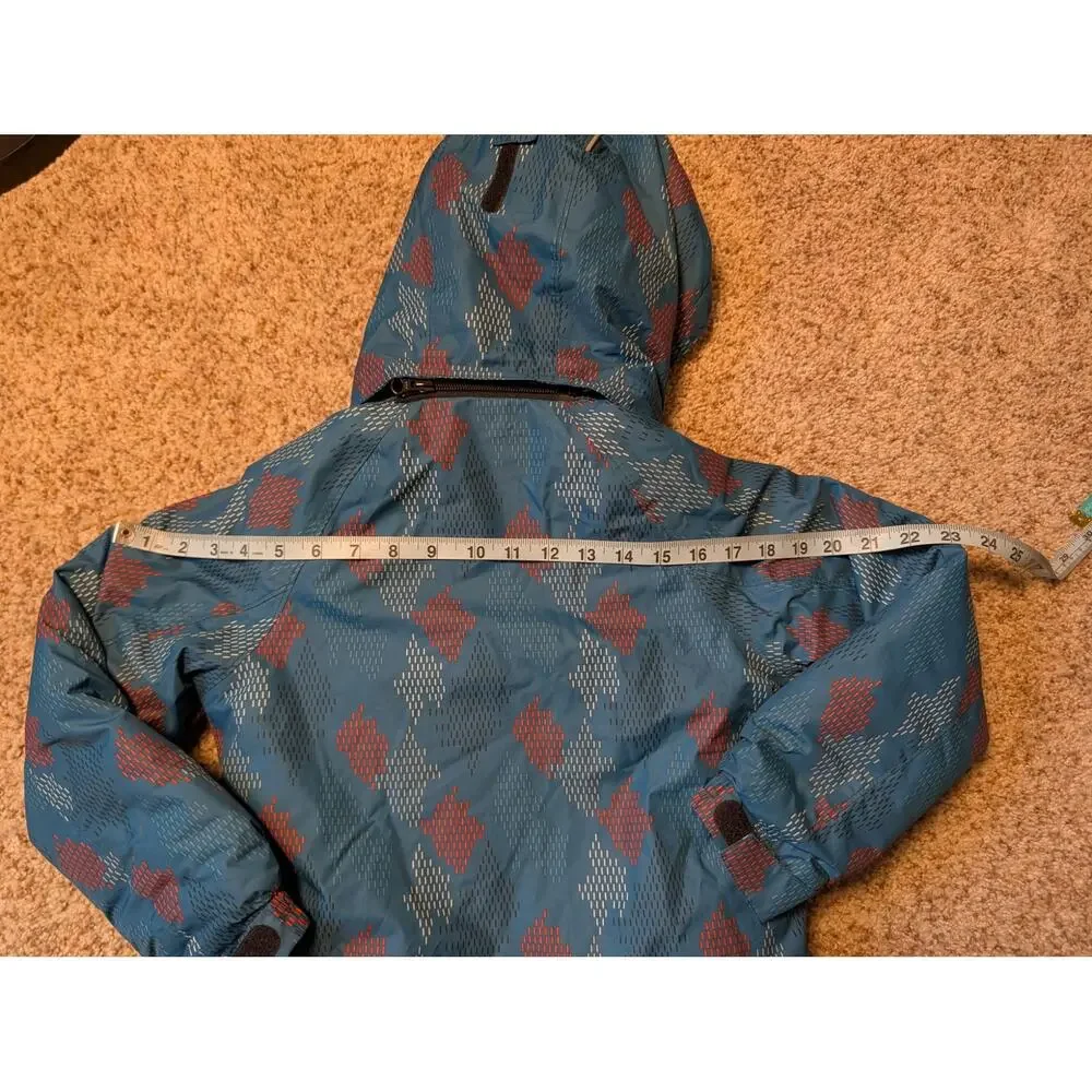 Kamik Boys Blue Geometric Hooded Ski Jacket Heavyweight Winter Coat Size 6